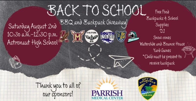 Astronaut High School Back to School BBQ and Backpack Giveaway!