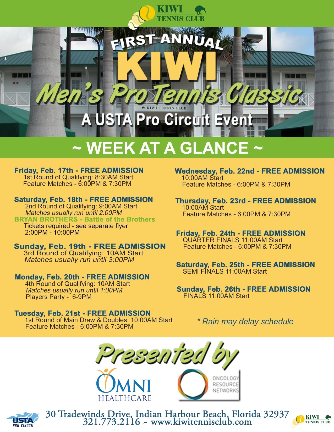 Week at a Glance flyer